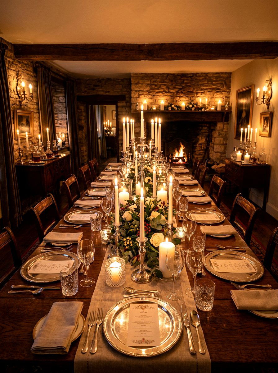 Candlelight Dining Room Decor - 30 holiday dining table ideas