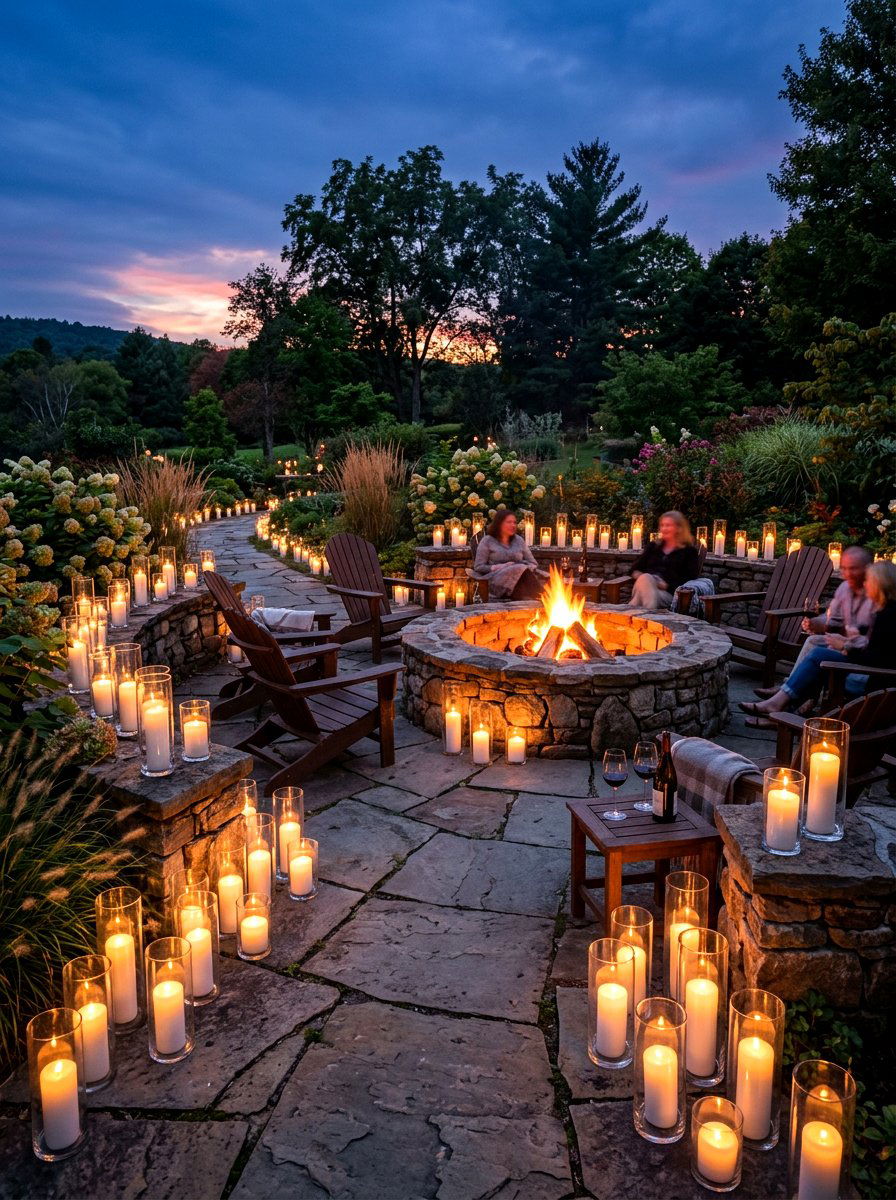 Candlelight Fire Pit Ambiance - 30 fire pit lighting ideas