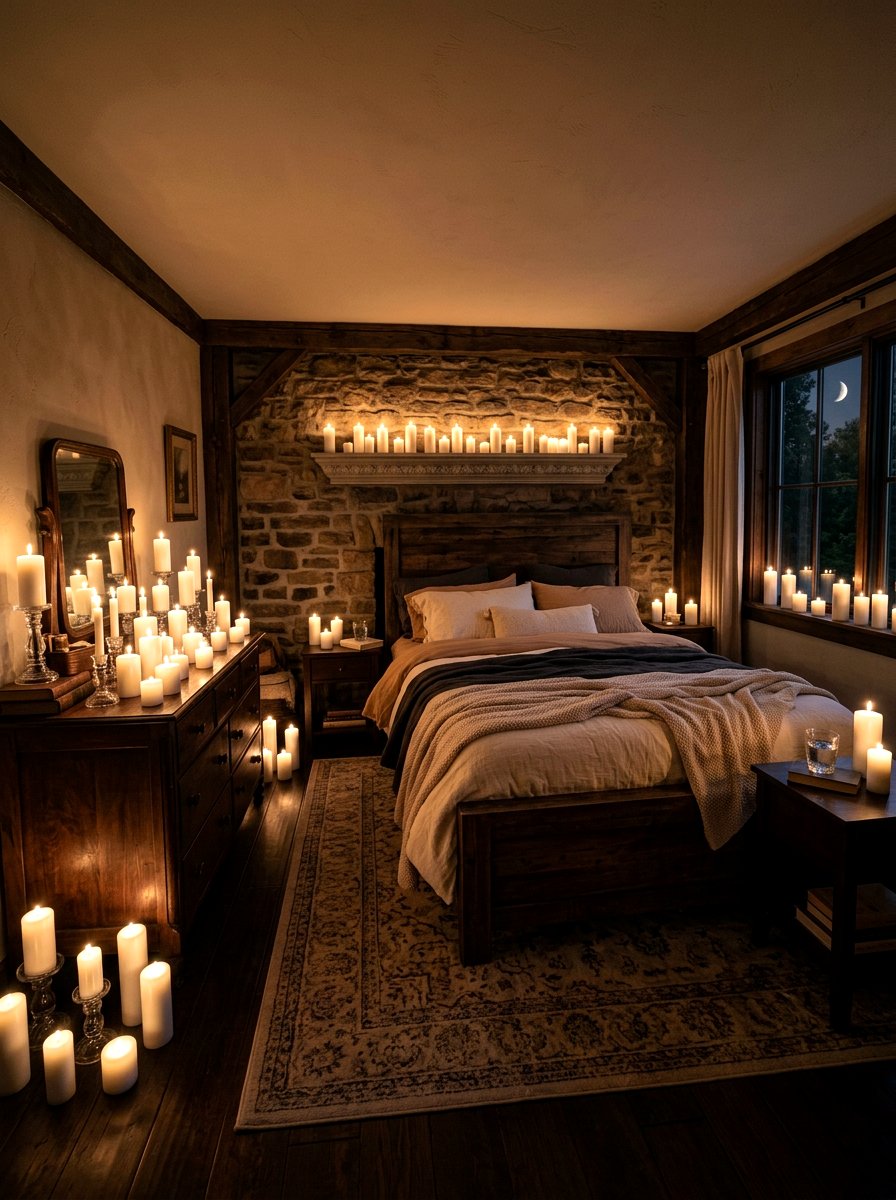 Candlelit Sanctuary Bedroom - 30 cozy winter bedroom ideas