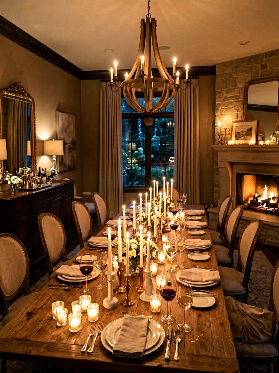 Candlelit Thanksgiving Dinner Table - 30 Thanksgiving table decor ideas