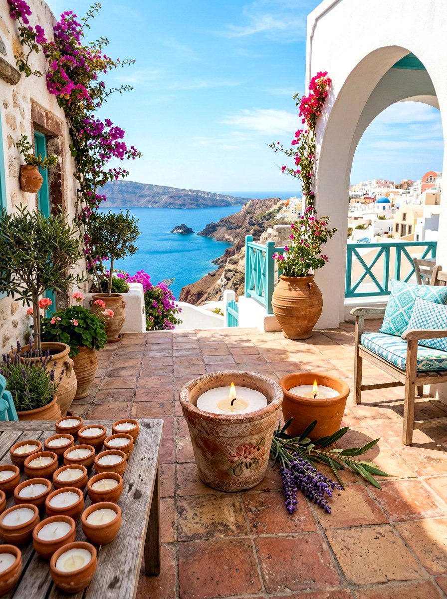 Candles In Terracotta Pots - 30 candle centerpiece ideas