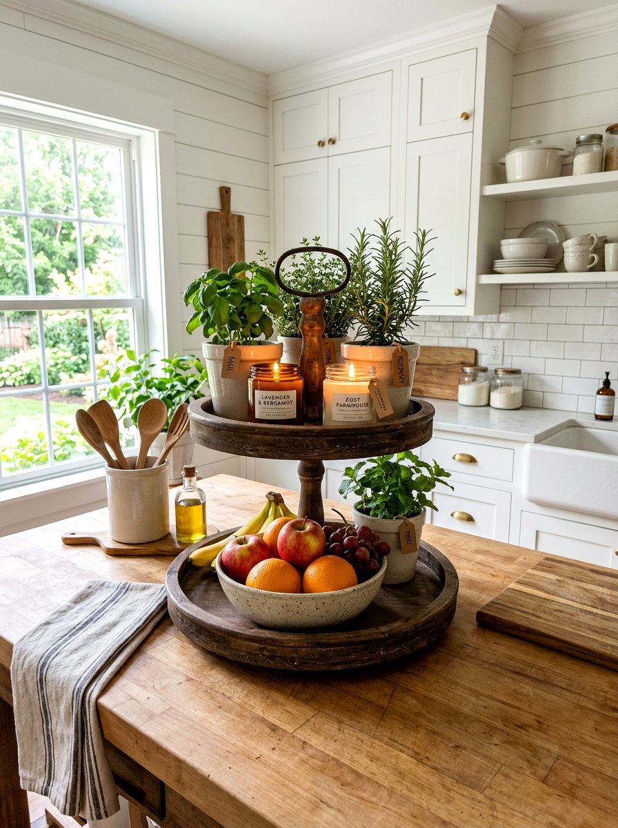 Candles On Tiered Kitchen Stand - 30 candle decor ideas