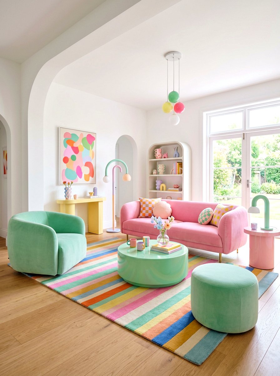 Candy color living room - 30 happy color living room ideas