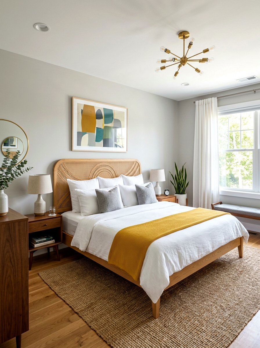 Cane Headboard - 30 natural fiber decor ideas