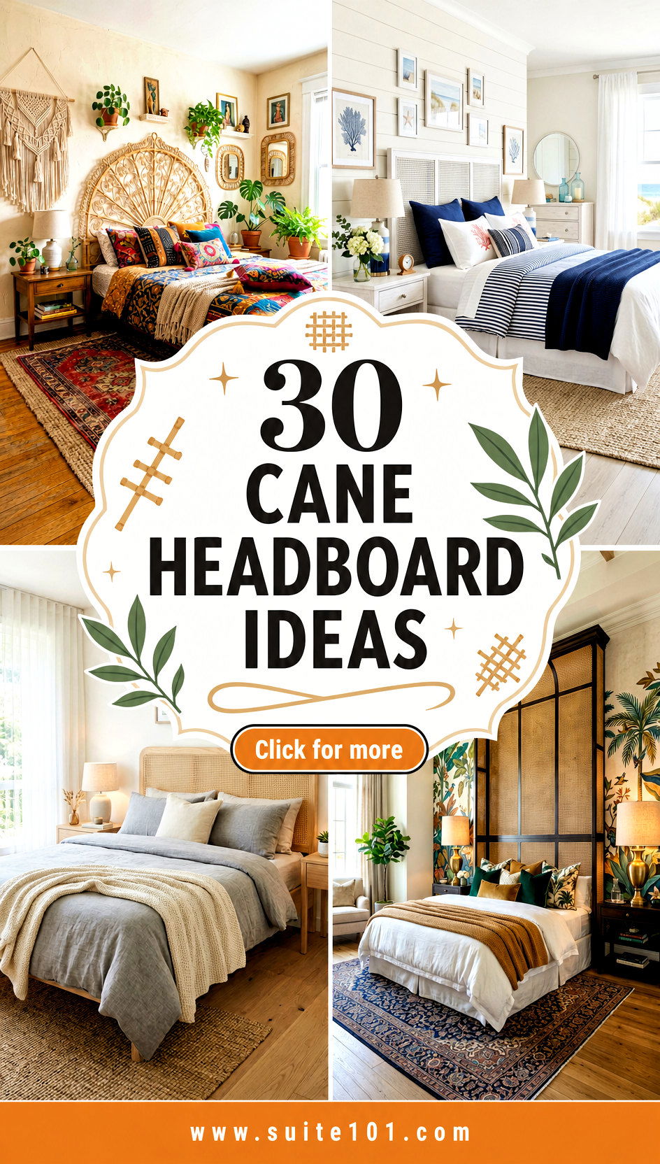 Cane Headboard Ideas 30 Breezy Bedroom Styles That Wow - Cane Headboard Ideas: 30 Breezy Bedroom Styles That Wow