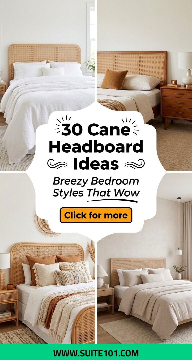Cane Headboard Ideas 30 Breezy Bedroom Styles That Wow - Cane Headboard Ideas: 30 Breezy Bedroom Styles That Wow