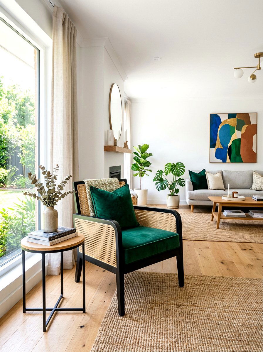 Cane accent chair - 30 cane furniture ideas