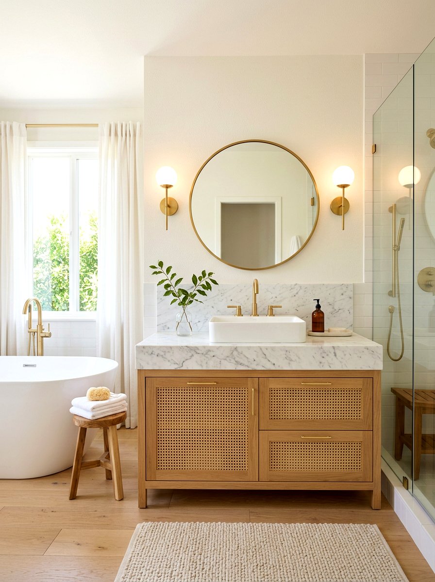 Cane bathroom cabinet - 30 cane furniture ideas