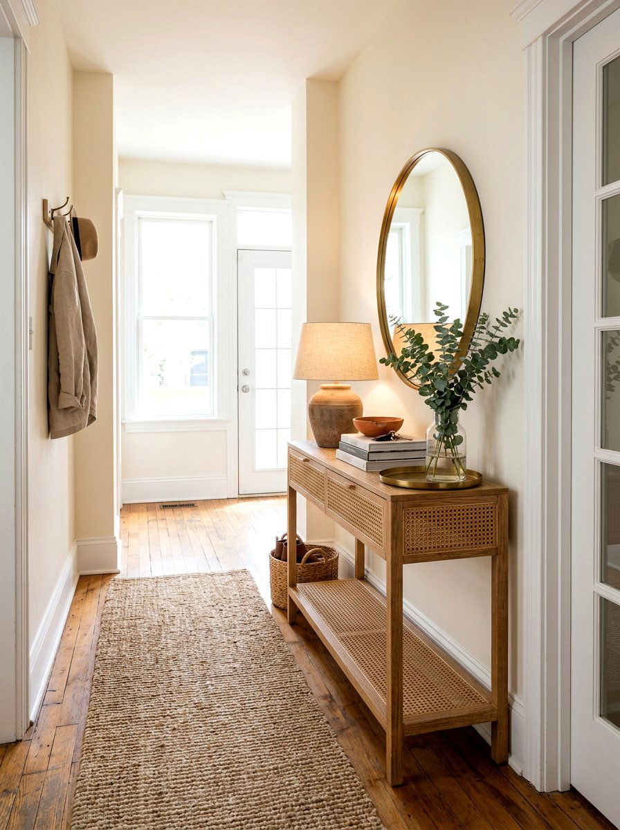 Cane console table - 30 cane furniture ideas