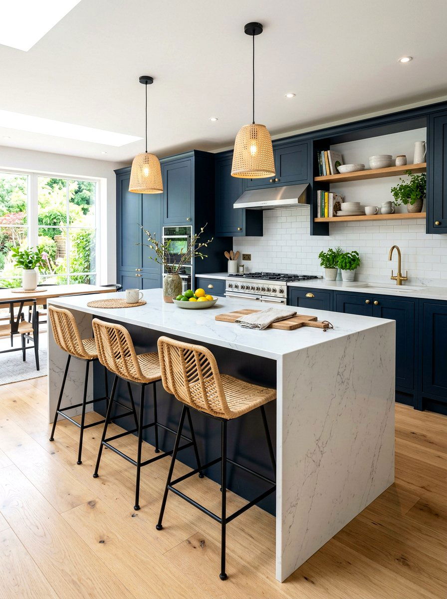 Cane kitchen island stools - 30 cane furniture ideas