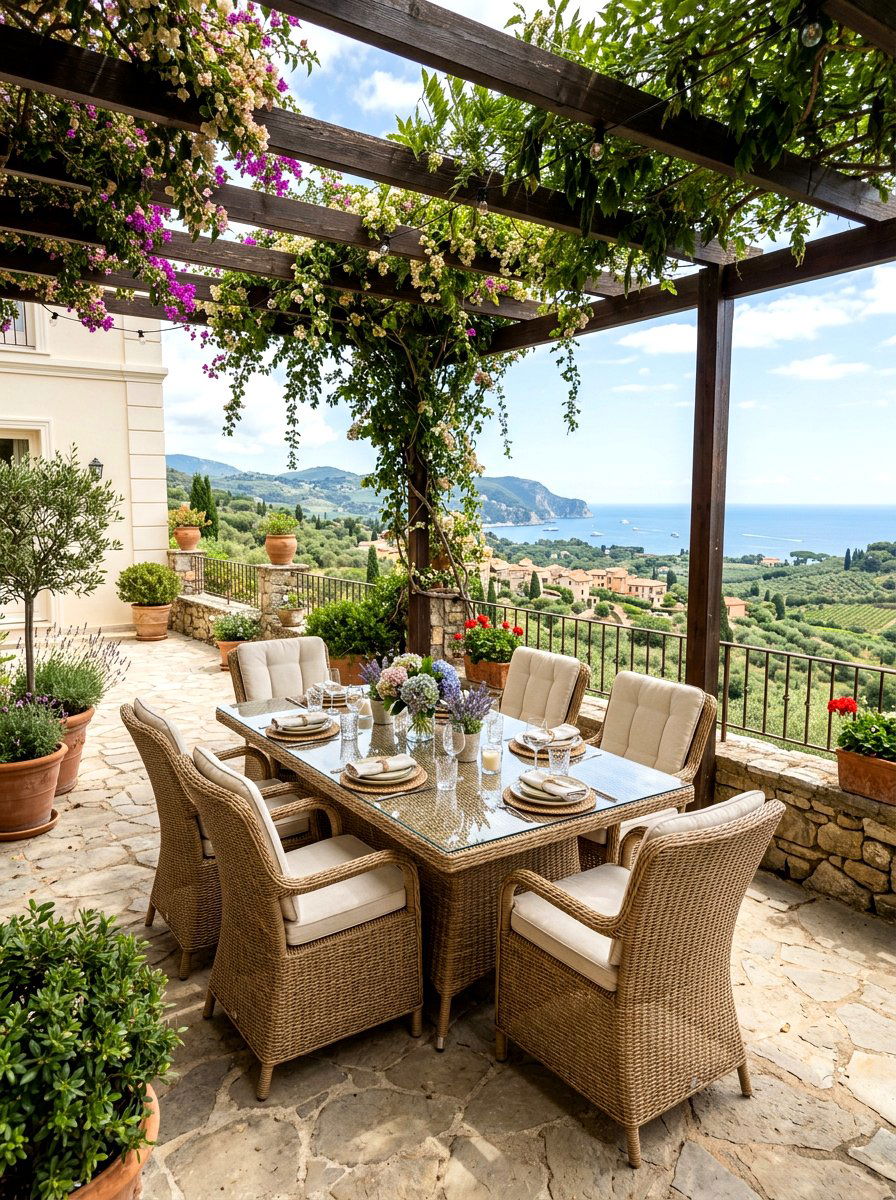 Cane patio dining set - 30 cane furniture ideas