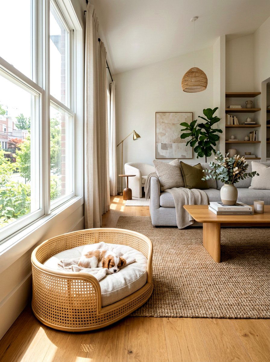 Cane pet bed - 30 cane furniture ideas