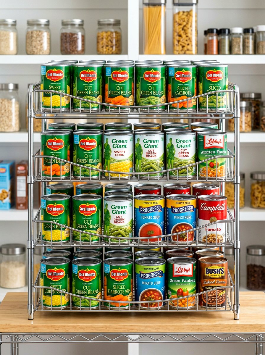 Canned Food Organizer - 30 organizing a tiny pantry ideas