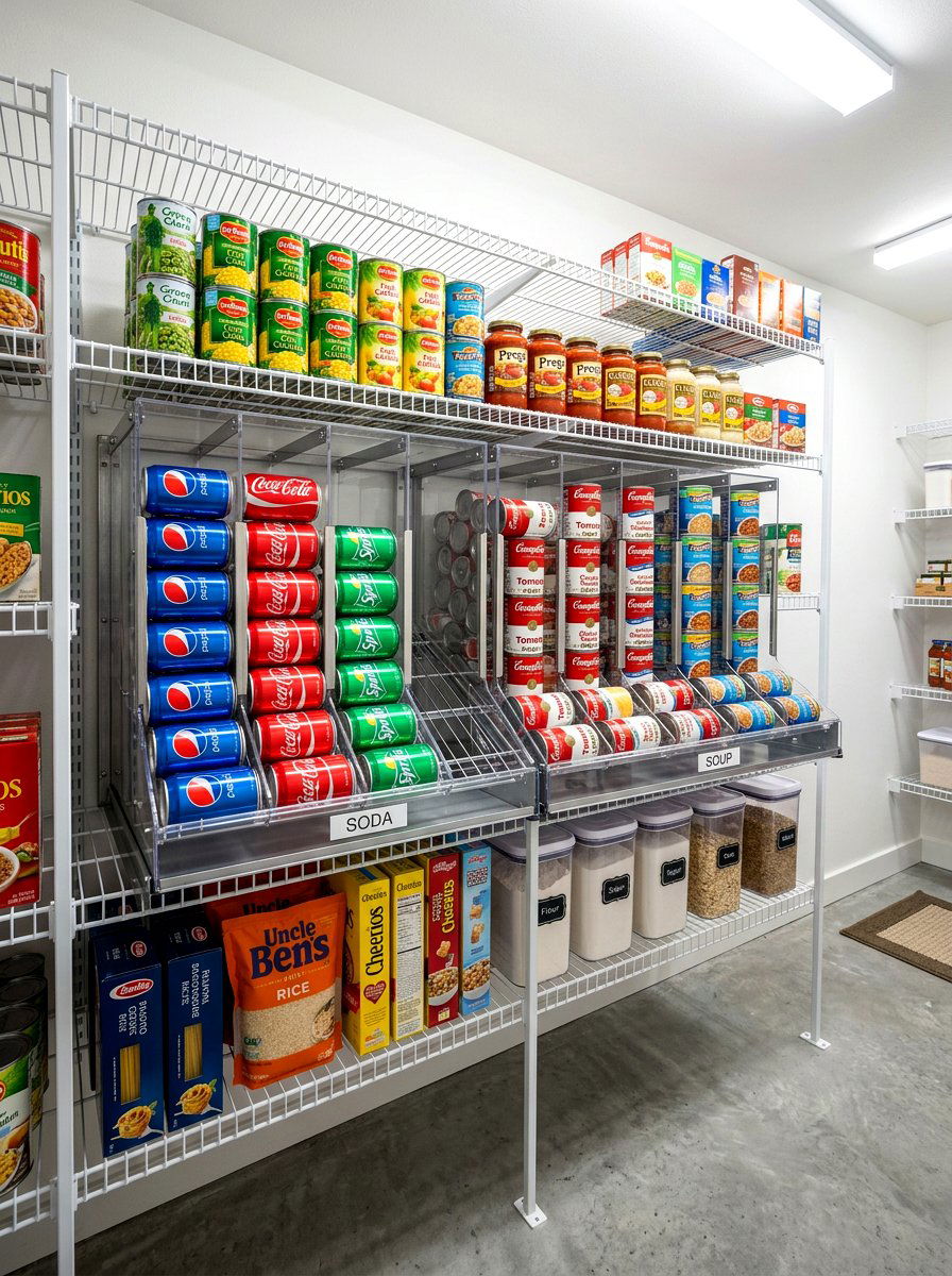 Canned Goods Gravity Feeder - 30 pantry reset ideas