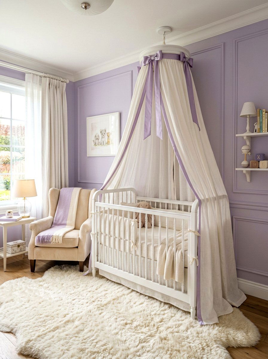 Canopy Baby Crib - 30 luxe baby room ideas