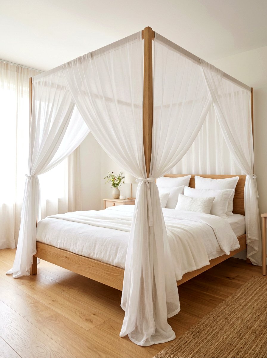 Canopy Bed Curtains - 30 quiet romance home ideas