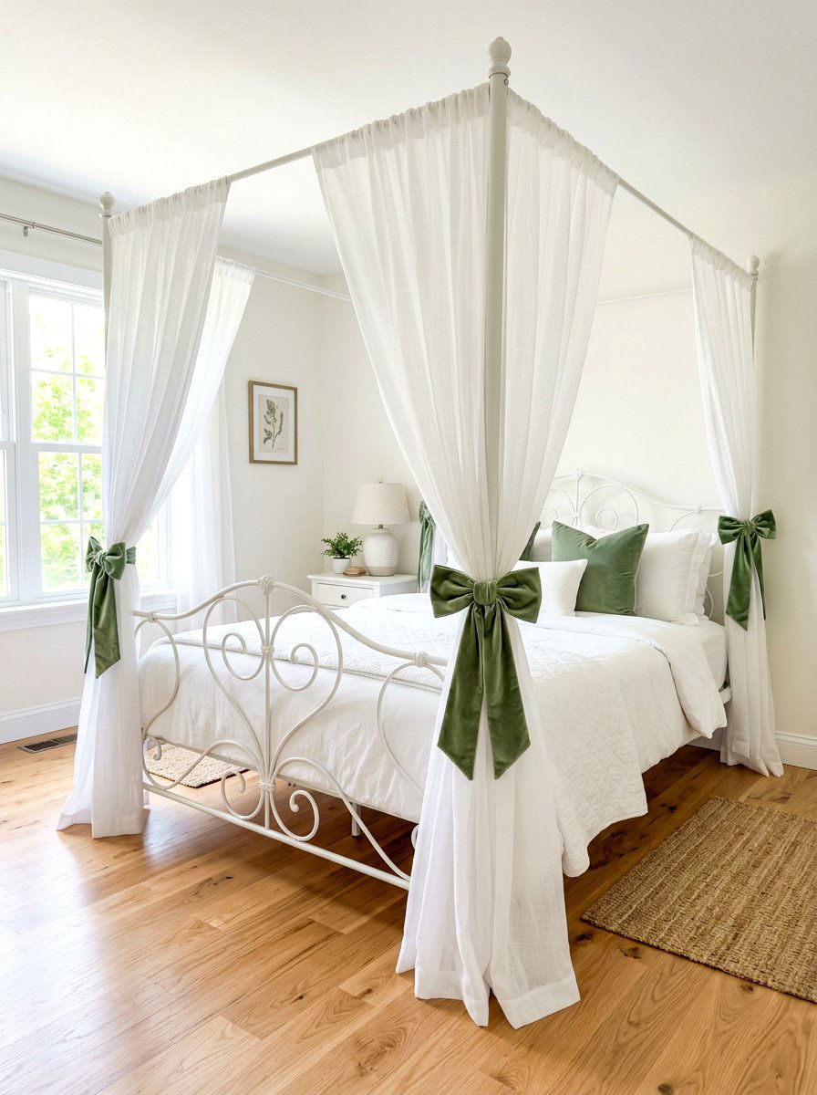 Canopy Bed Ribbon - 30 ribbon and bow bedroom ideas