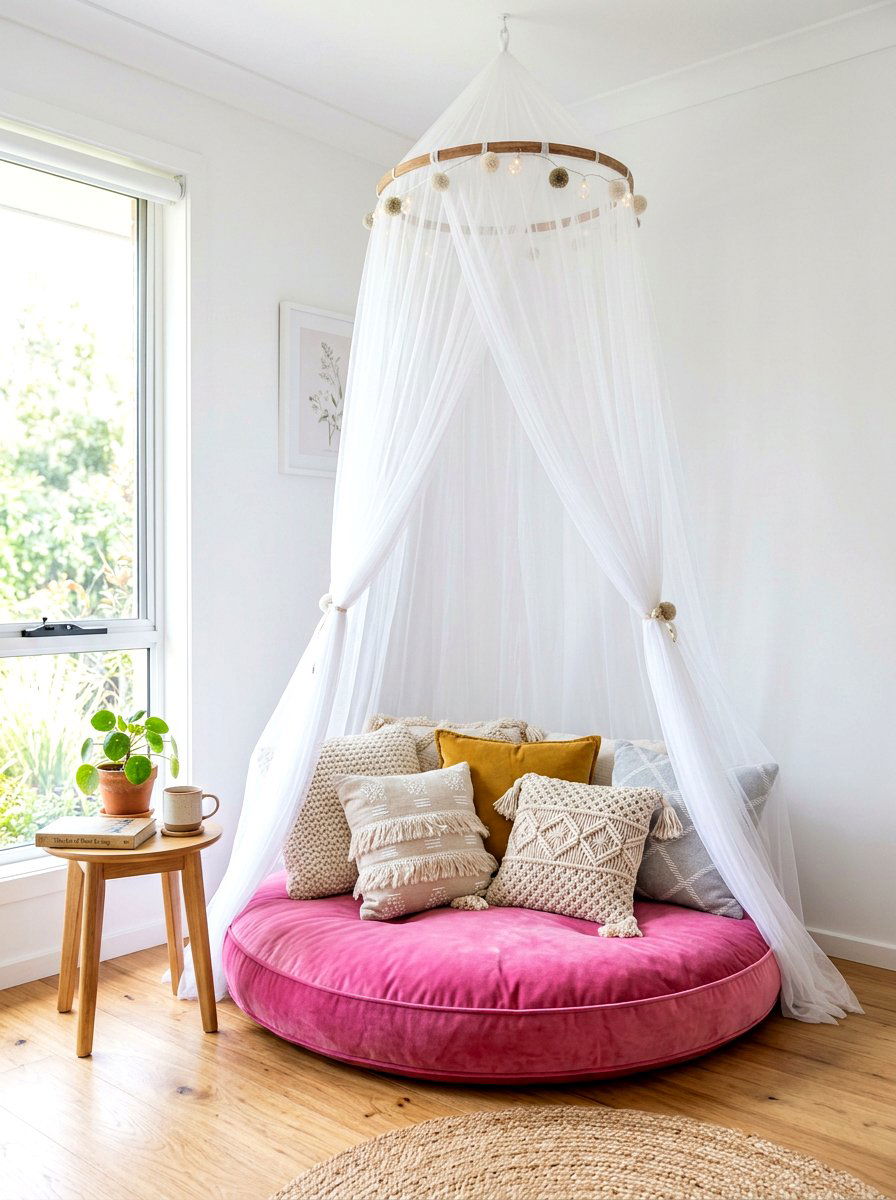 Canopy Floor Cushion - 30 kids reading den ideas
