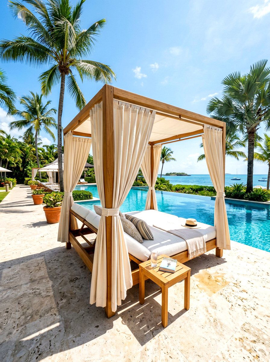 Canopy Pool Daybed - 30 poolside daybed ideas