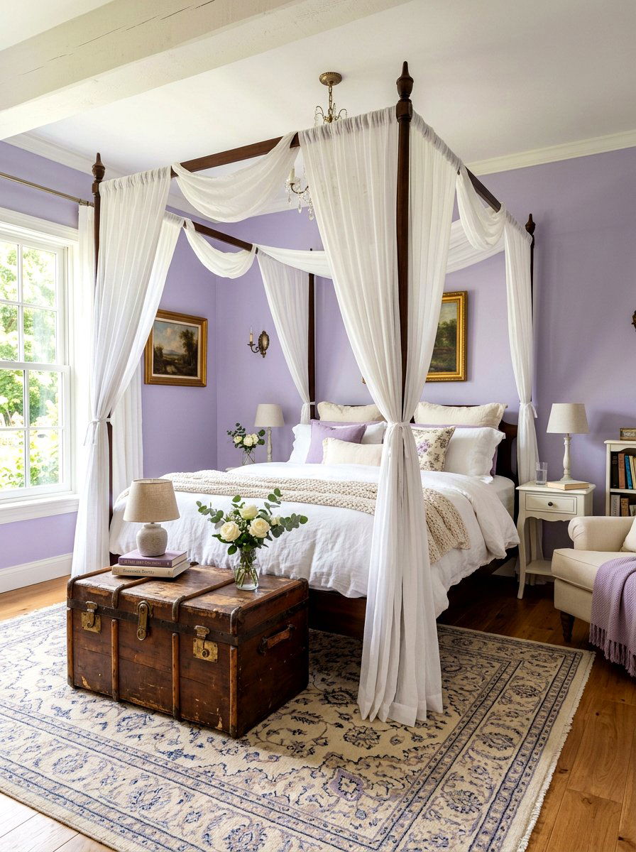 Canopy bed frame - 30 romantic cottage bedroom ideas