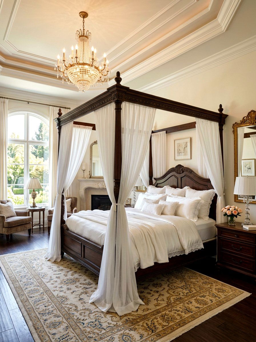 Canopy bed sheers - 30 sheer curtain ideas