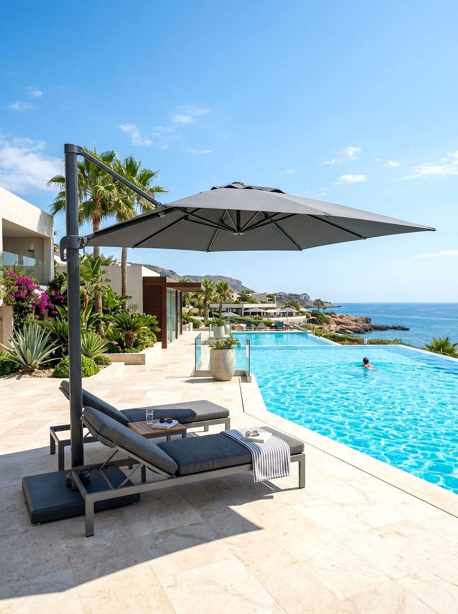 Cantilever Pool Umbrella - 30 pool umbrella ideas