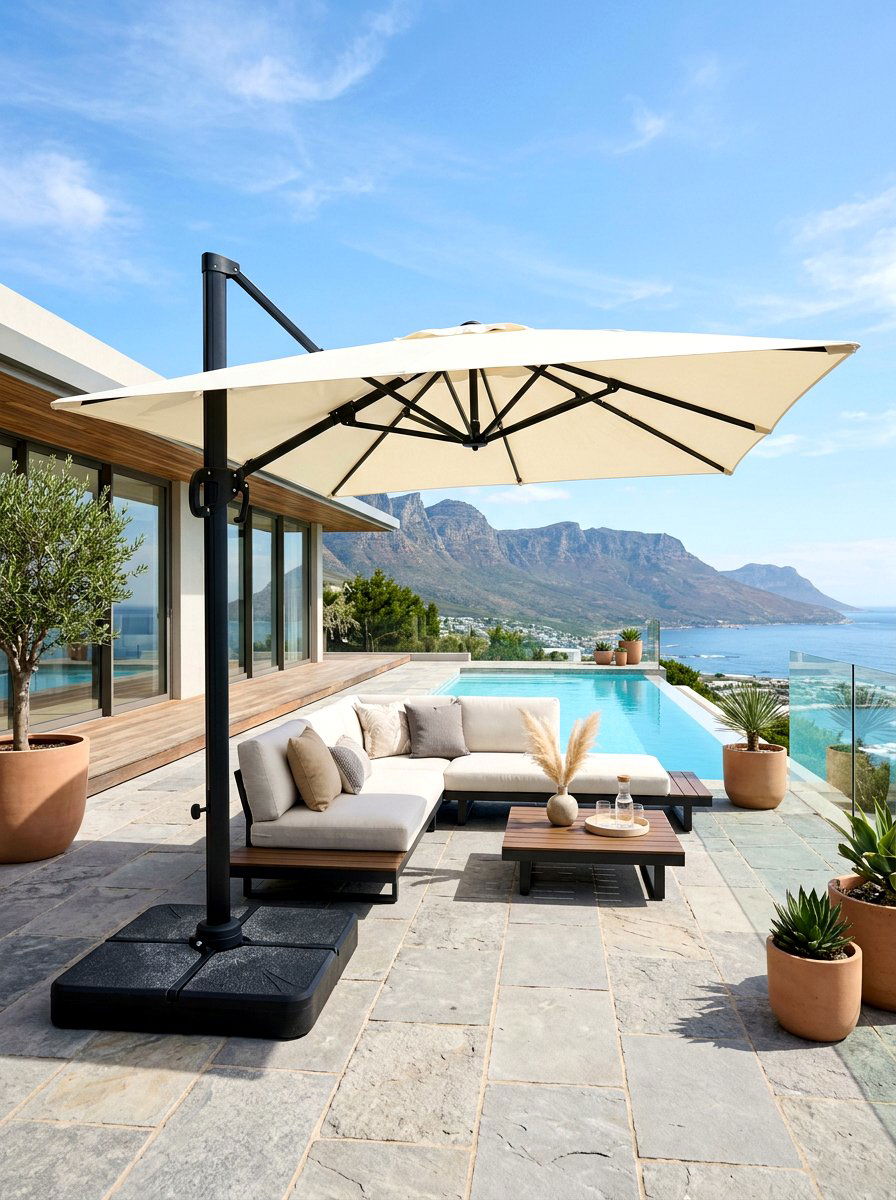 Cantilever Umbrella - 30 sunny backyard ideas