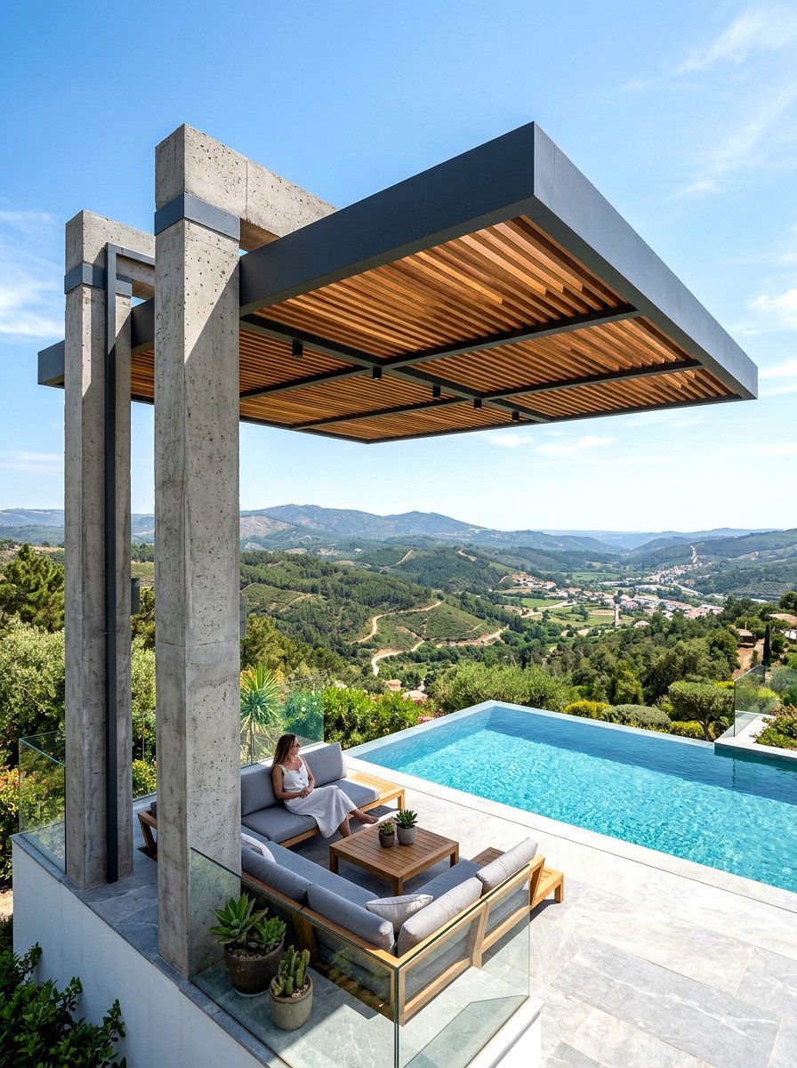 Cantilevered pergola - 30 pergola ideas