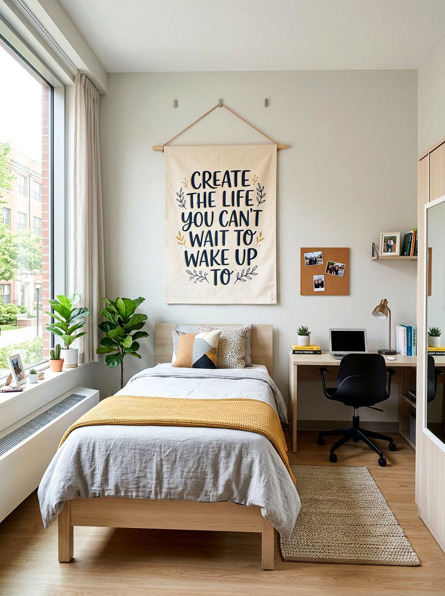 Canvas Banner With Quotes - 30 dorm wall decor ideas