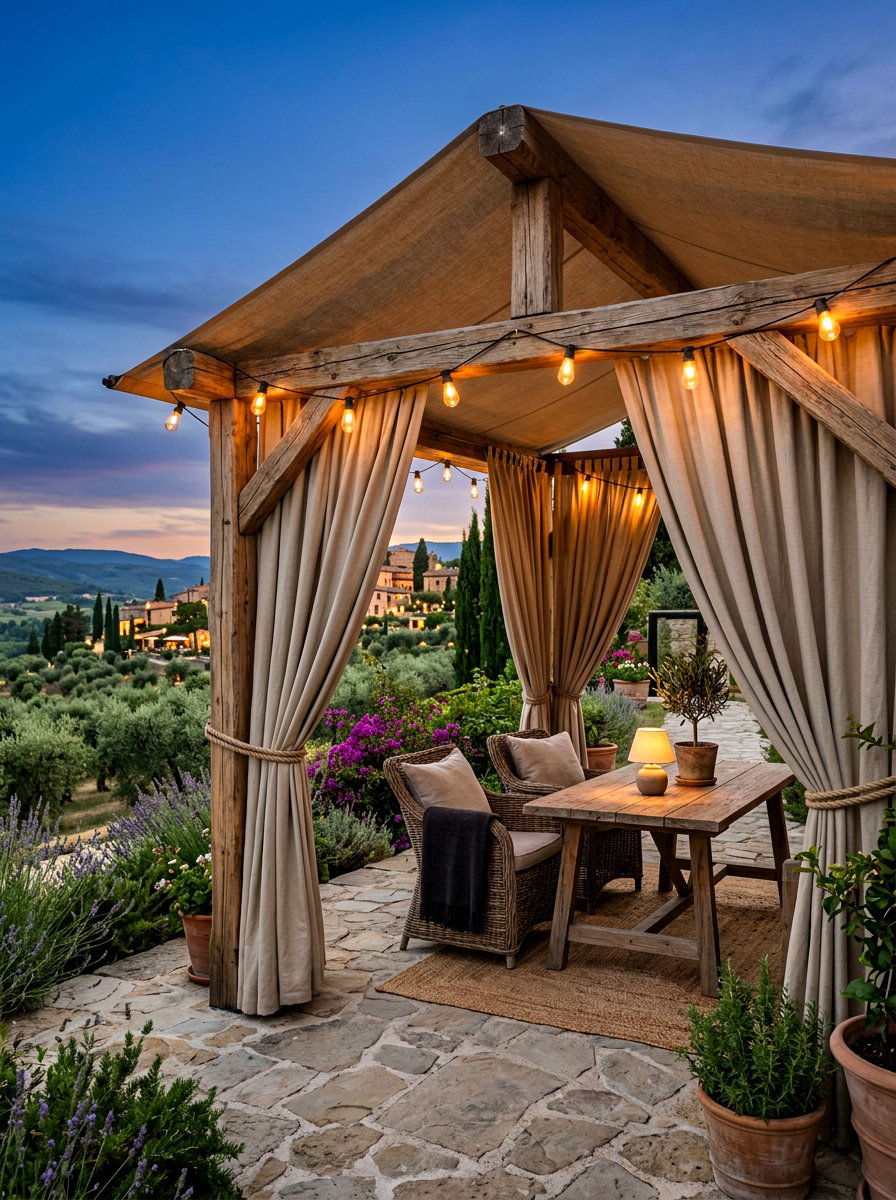 Canvas Drop Cloth Gazebo - 30 budget gazebo ideas