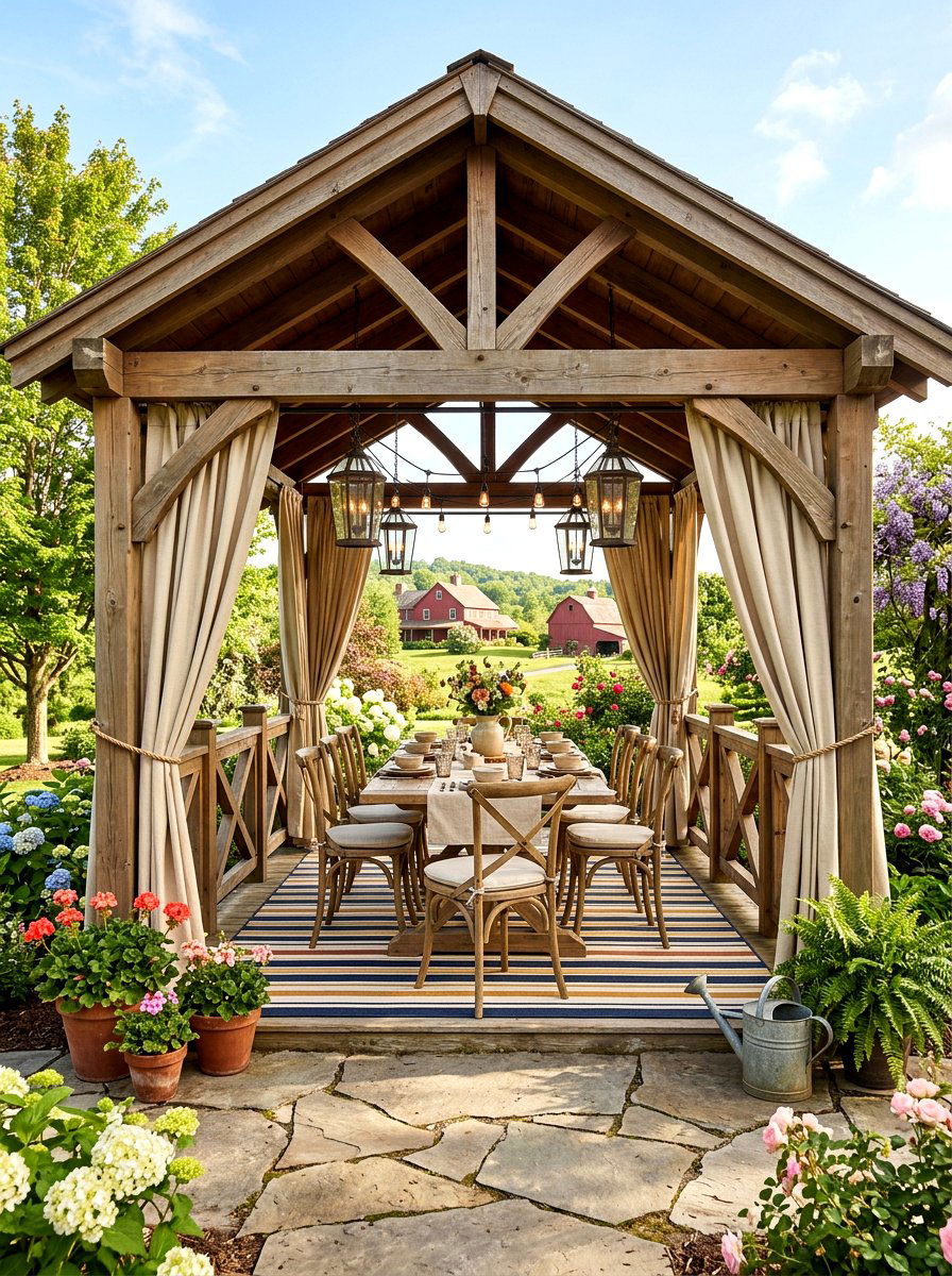 Canvas Drop Cloths - 30 gazebo privacy ideas