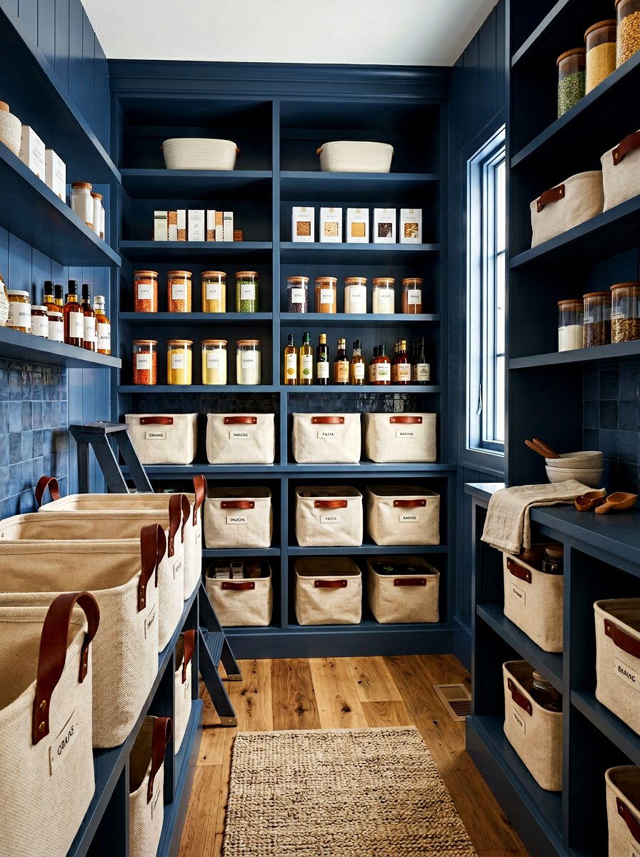 Canvas Fabric Basket - 30 basket pantry organization ideas