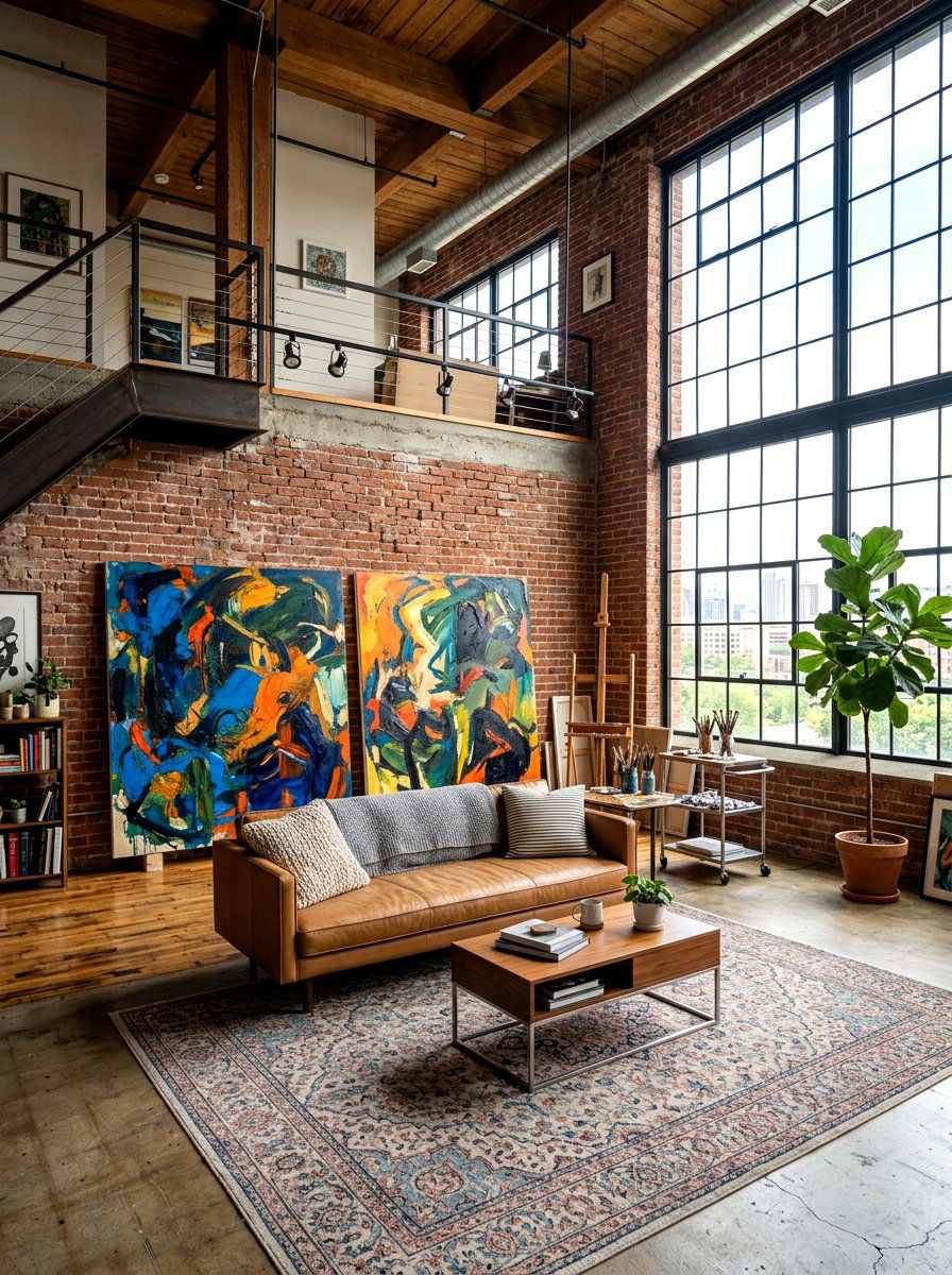 Canvas Floor Leaner - 30 renter friendly wall decor ideas