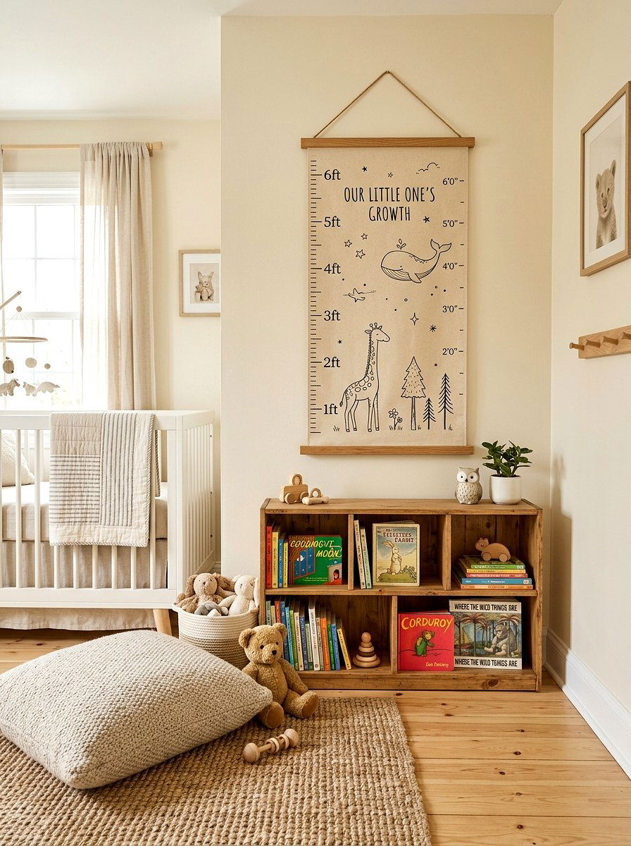 Canvas Growth Chart Ruler - 30 nursery wall decor ideas