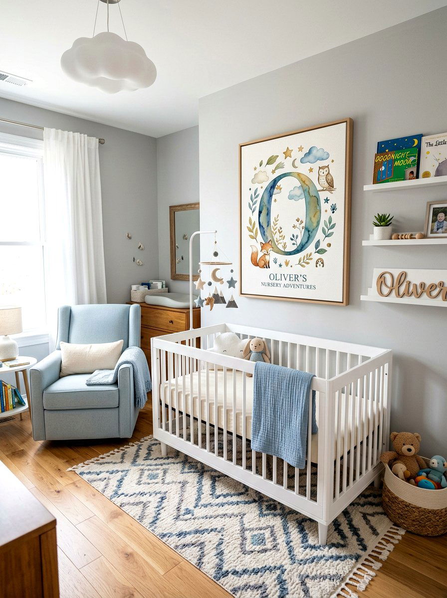 Canvas Initial Wall Painting - 30 monogram nursery ideas