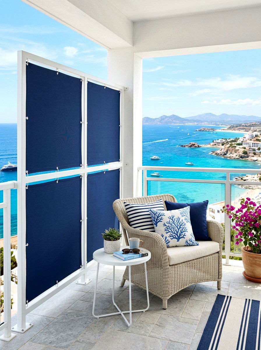 Canvas Privacy Screen - 30 freestanding privacy panel ideas