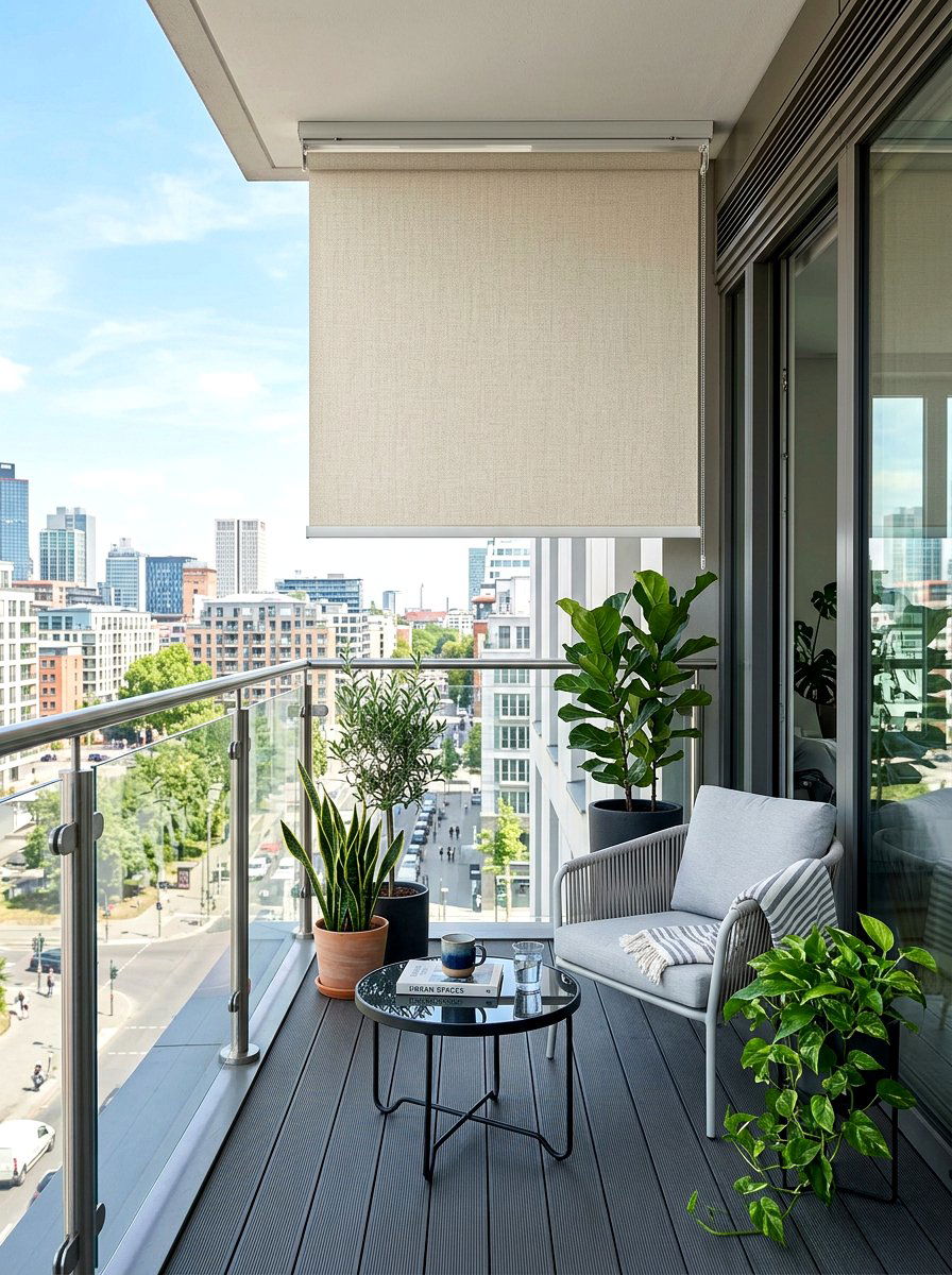 Canvas Roller Shade - 30 patio corner screen ideas