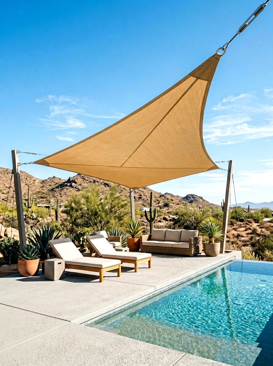 Canvas Shade Sail - 30 attached patio cover ideas