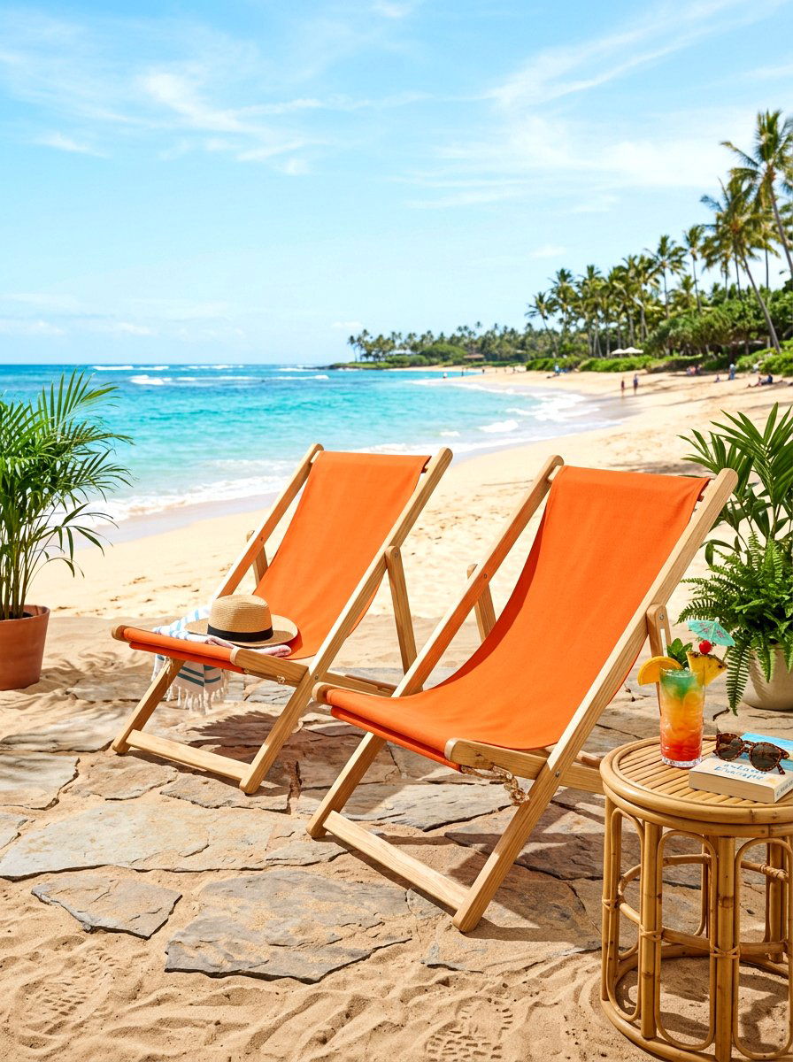 Canvas Sling Chair - 30 budget outdoor furniture ideas