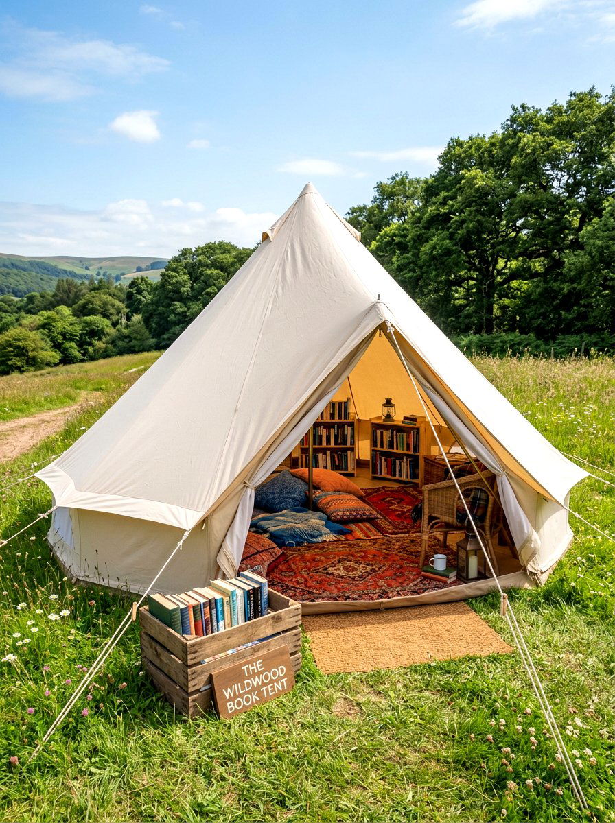 Canvas Tent Library - 30 backyard reading nook ideas