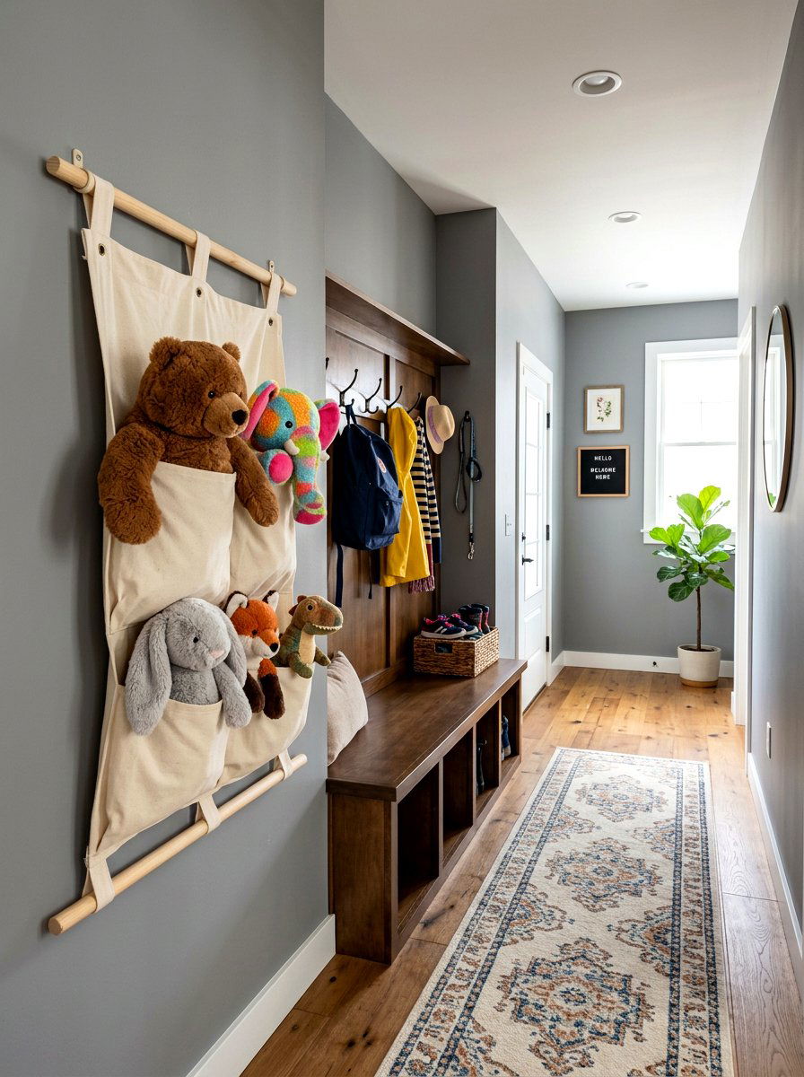 Canvas Wall Sling Organizer - 30 pet toy wall storage ideas