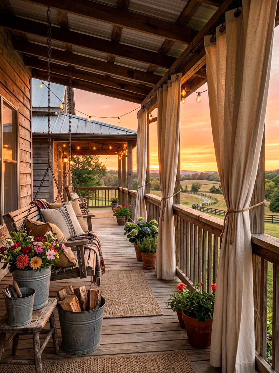 Canvas drop cloth curtains - 30 cabana curtain ideas