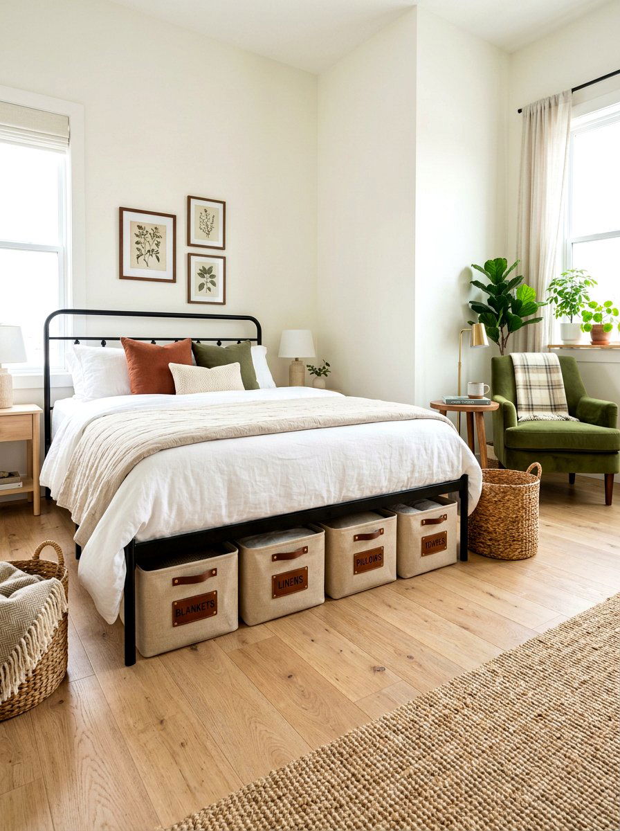 Canvas storage bins - 30 under bed storage aesthetic ideas
