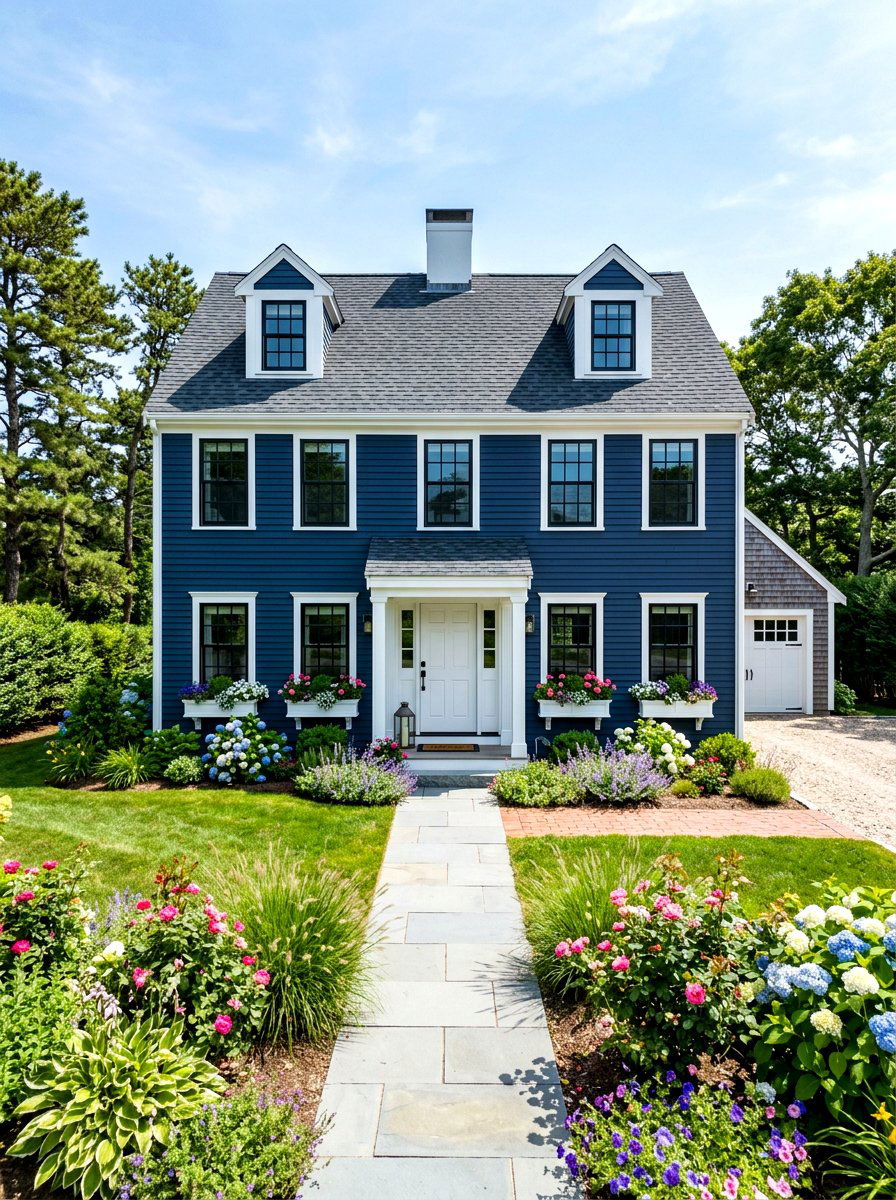 Cape Cod Blue Siding - 30 black bronze window exterior ideas