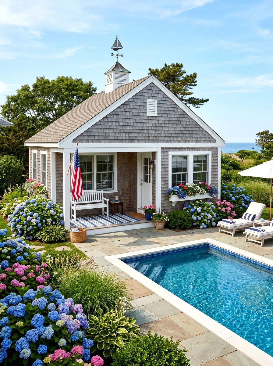 Cape Cod Pool House - 30 pool cabana ideas