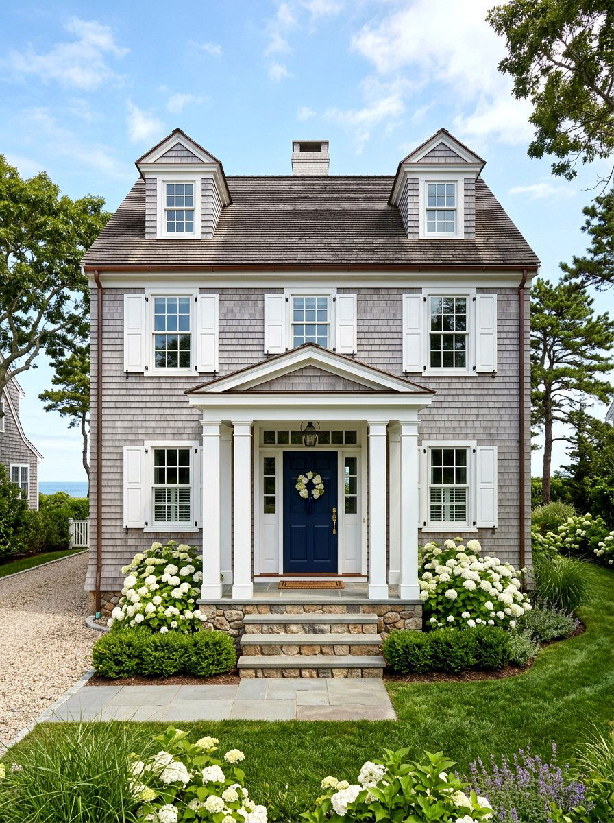 Cape Cod Style Entry - 30 coastal prep porch ideas