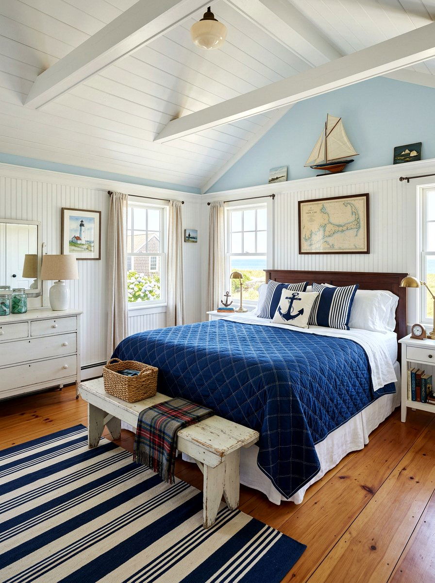 Cape Cod bedroom - 30 coastal prep bedroom ideas