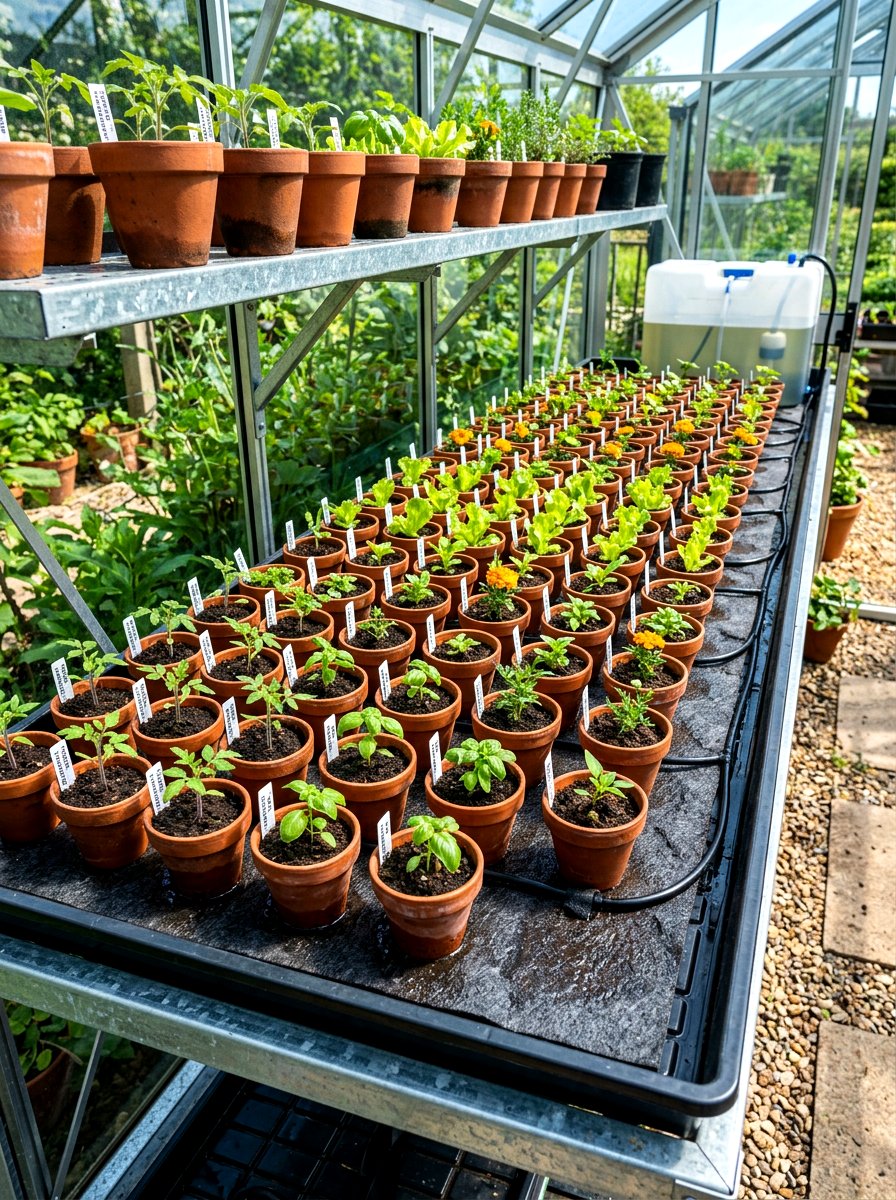 Capillary Matting Watering Tray - 30 greenhouse watering setup ideas