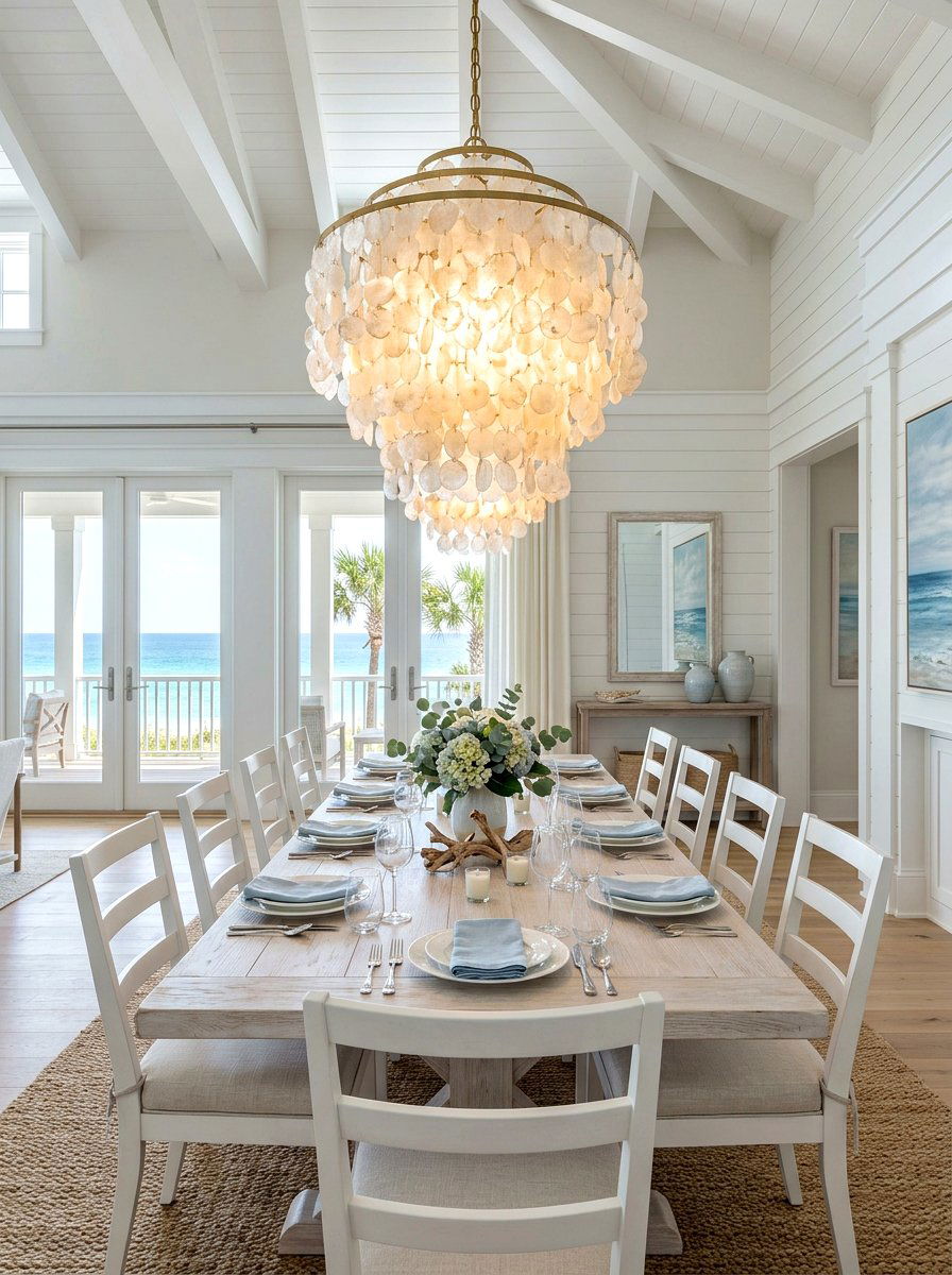 Capiz Shell Pendant Light - 30 shell decor ideas