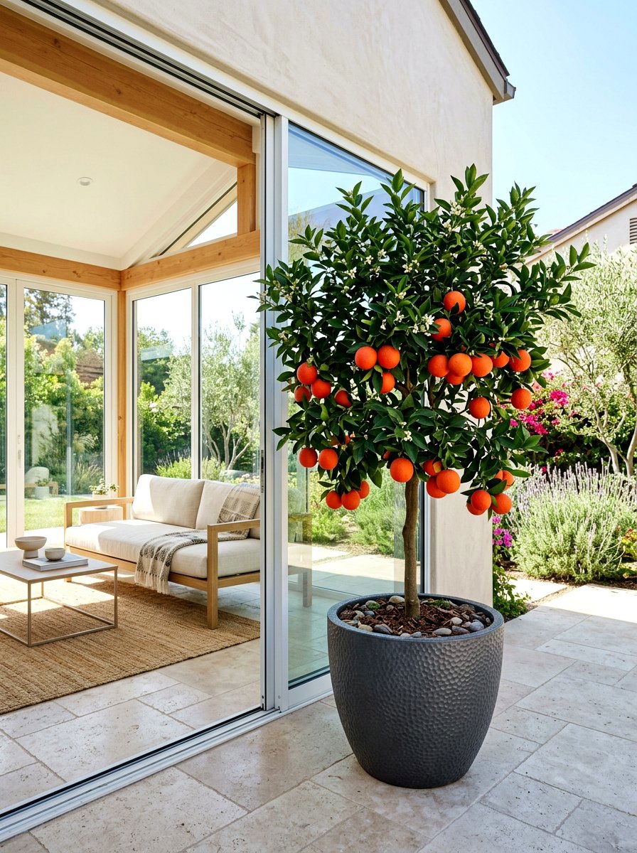 Cara Cara Orange Tree Sunroom Transition - 30 citrus patio tree ideas